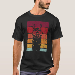 T-shirt Lunettes Lama Style Rétro Alpaga Lama Vigogne Lami