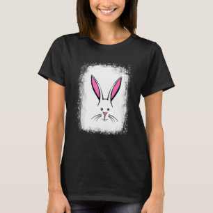 T-shirt Lunettes léopard à visage de lapin blanchies Happy