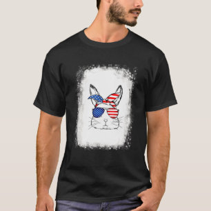 T-shirt Lunettes léopard à visage de lapin blanchies Happy