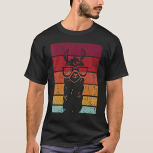 T-shirt Lunettes Llama Style Rétro Alpaca Llama Vicuña Lam