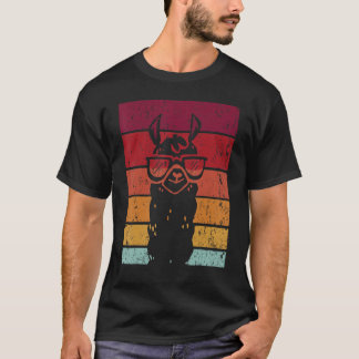 T-shirt Lunettes Llama Style Rétro Alpaca Llama Vicuña Lam