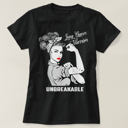 T-shirt Lung Cancer Warrior Unbreakable T Shirt Awareness  (Design devant)