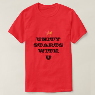 T-shirt L'UNITÉ COMMENCE AVEC VOUS (icône de feu orange à 