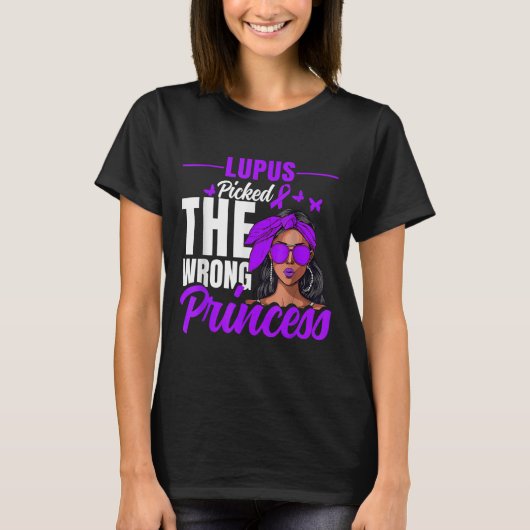 T-shirt Lupus Cked The Wrong Princess - Warrior Lupus Awar (Devant)