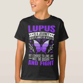 T-shirt Lupus Sensibilisation Papillon Porter Violet SLE A