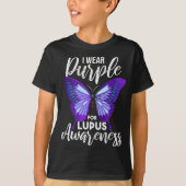 T-shirt Lupus Sensibilisation Papillon pourpre Motivation (Devant)