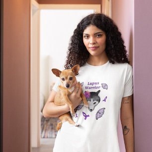 T-shirt Lupus Warrif Wolf Purple Ribbon Papillon
