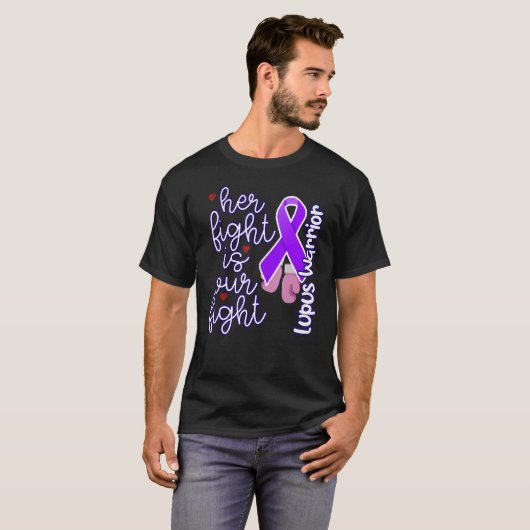 T-shirt Lupus Warrior Sa Lutte Est Notre Lutte Lupus Viole (Devant entier)