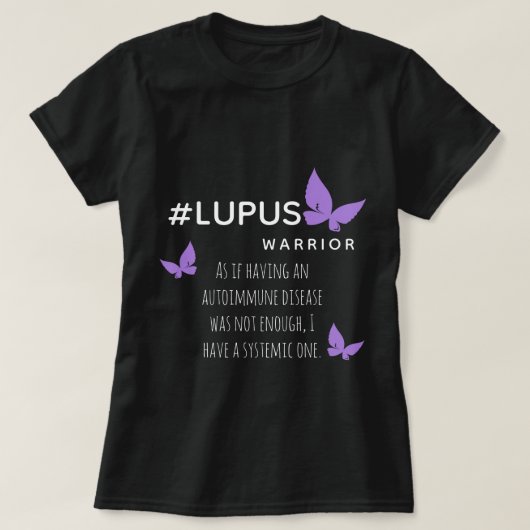 T-shirt Lupus Warrior Strong Girl Fun Citation (Design devant)