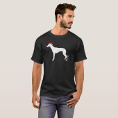 T-shirt Lurcher Dog Santa Hat Christmas   (Devant entier)