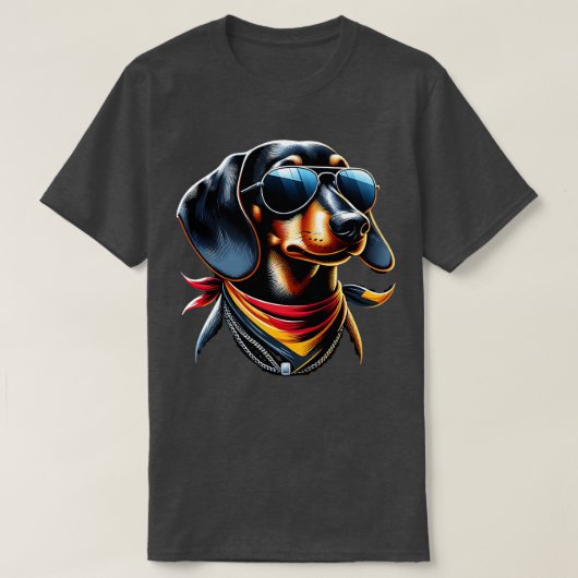 T-shirt Lustiger Dackel mit Flagge Deutschland Witzig Cool (Design devant)