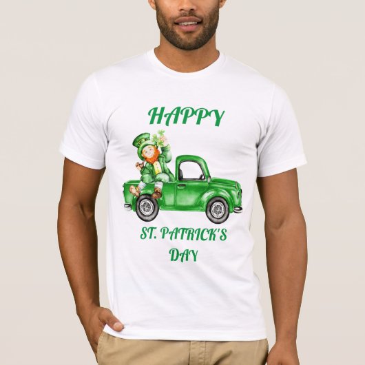 T-shirt Lutin conduisant le jour de St Patrick de camion (Devant)