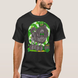 T-shirt Lutin de chien caniche standard noir St-Patrick