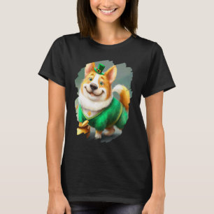 T-shirt Lutin de chien Corgi mignon jour de la Saint-Patri