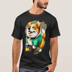 T-shirt Lutin de chien Corgi mignon Saint-Patrick  1