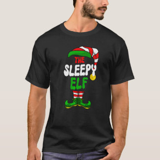 T-shirt Lutin Endormi Groupe de Pyjama Assortis Noël Fêtes