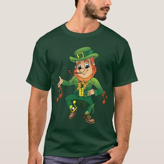 T-shirt Lutin irlandais heureusement de danse (Devant)