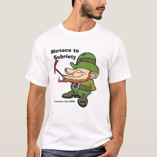T-shirt Lutin, menace à la sobriété, DA de St Patrick… (Devant)