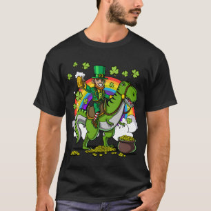T-shirt Lutin sur un dinosaure T-Rex