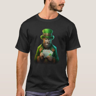 T-shirt Lutins de casino tenant une carte de poker St patr