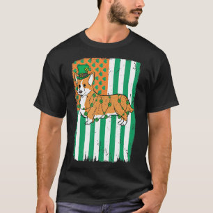 T-shirt Lutrin de chien Corgi Drapeau américain irlandais