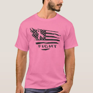 T-shirt Lutte contre le cancer du sein Drapeau américain r
