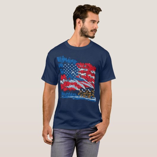 T-shirt Lutte contre l'incendie USA Drapeau Cool patriotiq (Devant entier)