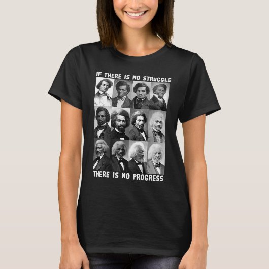 T-shirt Lutte et progrès Vie de Frederick Douglass Bla (Devant)