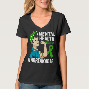T-shirt Lutte pour la santé mentale ribbon vert Santé ment