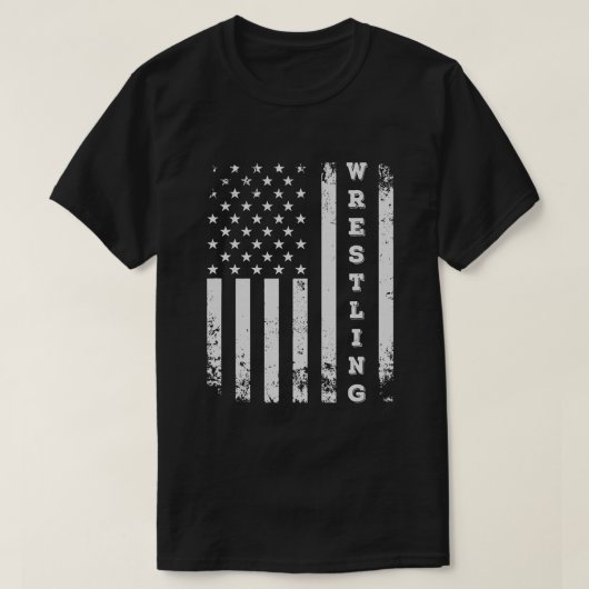 T-shirt Lutter American Flag USA Citation Wrestler (Design devant)