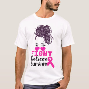 T-shirt Lutter contre la croyance Survivre aux femmes noir