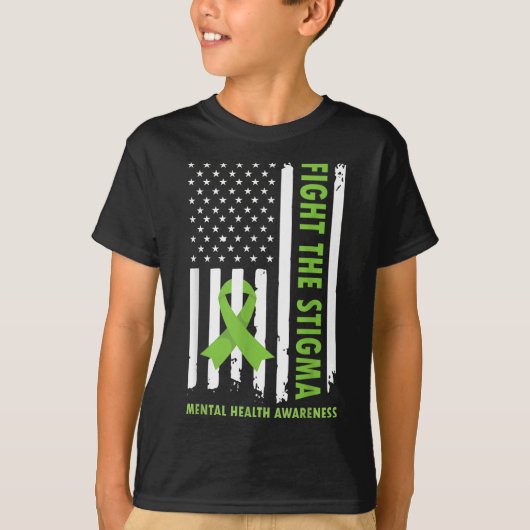 T-shirt Lutter contre la Stigma Usa Drapeau Sensibilisatio (Devant)