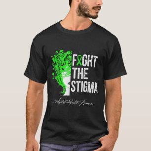 T-shirt Lutter contre la stigmatisation verte cheveux ribb