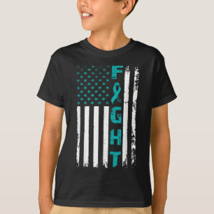 T-shirt Lutter contre le cancer de l'ovaire American Flag