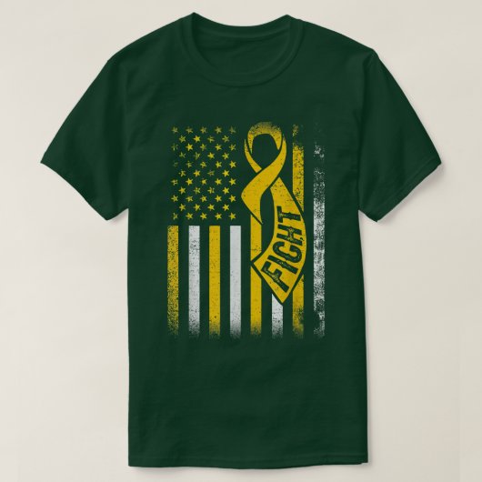 T-shirt Lutter contre le cancer Survivant US Drapeau Cance (Design devant)