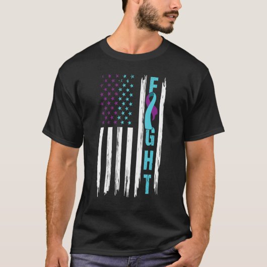 T-shirt Lutter contre le suicide Sensibilisation Drapeau a (Devant)