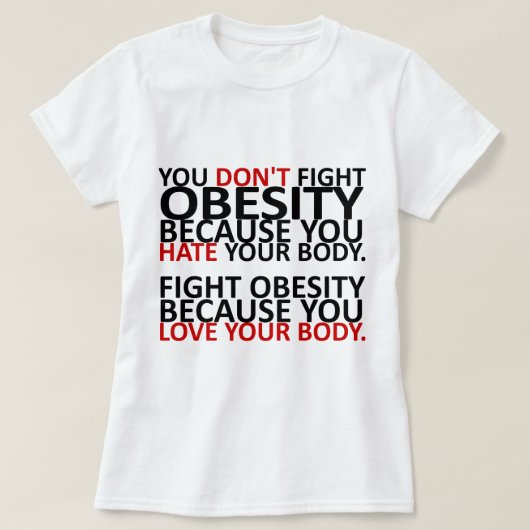 T-shirt Lutter contre l'obésité (Design devant)