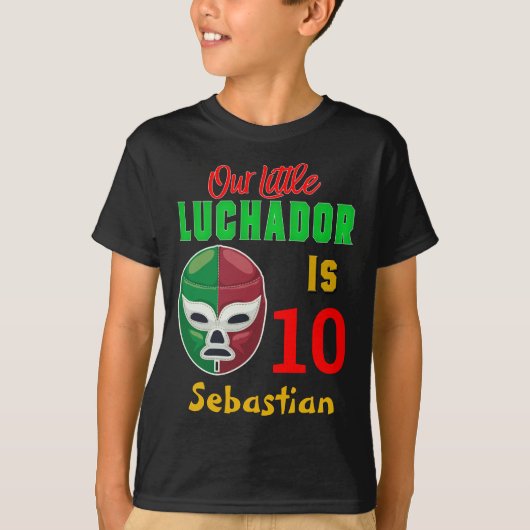 T-shirt Lutter Luchador Personnalisé Garçon d'anniversaire (Devant)