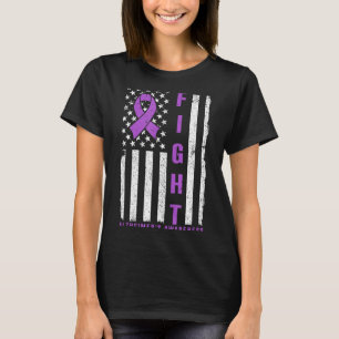 T-shirt Luttons contre le ruban violet américain Alzheimer