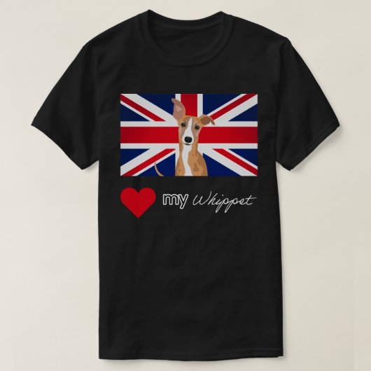 T-shirt LUVMYWHIPPET (DARK) Basic (Design devant)
