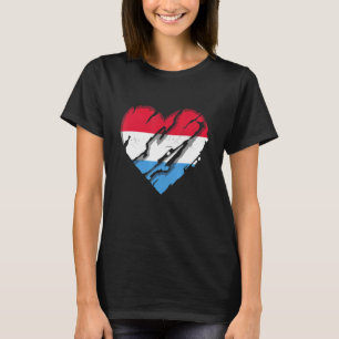 T-shirt Luxembourg Coeur Luxembourg Drapeau Luxembourg Pri