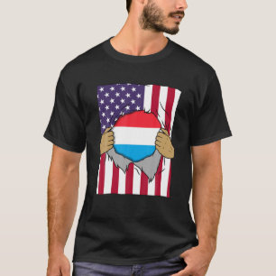 T-shirt Luxembourg Drapeau intérieur de moi Accueil Luxemb