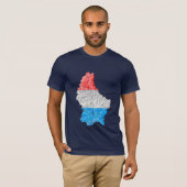 T-shirt Luxembourg Flagcolor Map (Devant entier)