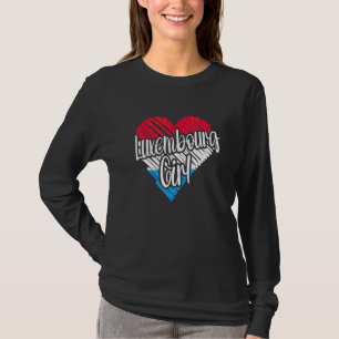 T-shirt Luxembourg pour fille coeur luxembourgeois drapeau