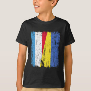 T-shirt Luxembourg Ukraine Demi-drapeau Luxembourgeois Ukr
