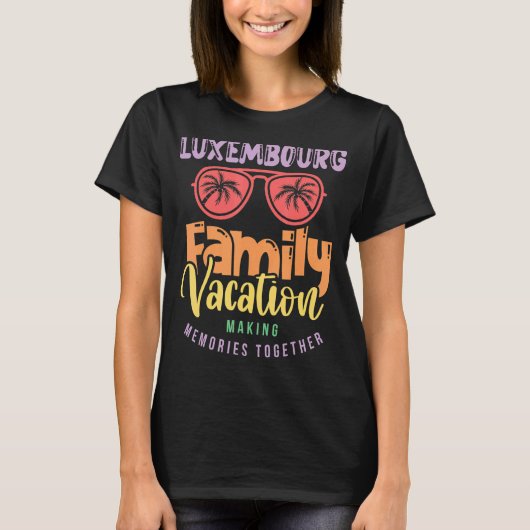 T-shirt Luxembourg Vacances Famille Correspondance (Devant)