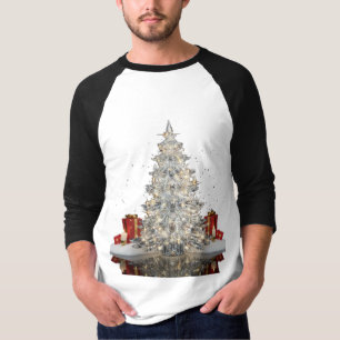 T-Shirt Luxueux Arbre de Noël en Cristal Élégant