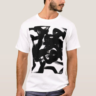 T-shirt Luxueux Gold Art : Abstrait Black Stroke.