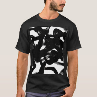 T-shirt Luxueux Gold Art : Abstrait Black Stroke.