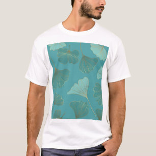 T-shirt Luxueux or Ginkgo, papier peint vintage.